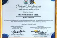 Penghargaan Yang diterima oleh Buapti Lingga | Foto : Zonamu/Prokopim Lingga