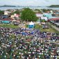 Ribuan masyarakat kota Batam saat melaksanakan sholat id | Foto : Zonamu/Diskominfo Kepri