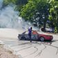 Potrer insiden kebakaran mobil sedan di depan SPBU | Foto : Zonamu/Dok. Warga