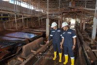Kapal Isap Produksi (KIP) milik PT Timah. Sepanjang 2025, PT Timah mencatatkan produksi logam timah sebesar 17.815 metrik ton, memenuhi permintaan pasar global | Foto: Zonamu/Humas PT Timah
