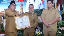 Bupati Lingga saat terima penghargaan dari Wakil Gubernur Kepri | Foto : Zonamu/Ist