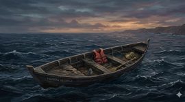 Nelayan Buyu Hilang Saat Mencari Sotong di Laut | Foto : Zonamu/AI
