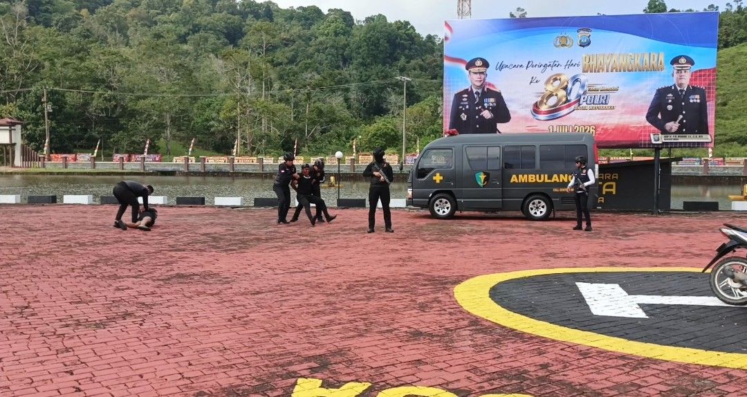 Simulasi Tim URC Polres Lingga tanggap cepat respon masyarakat | Foto : Zonamu/Wandi