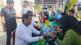Kejari Lingga Gelar Senam Sehat, Fun Voli, Pengobatan Gratis dan Bazar UMKM | Foto : Zonamu/Wandi