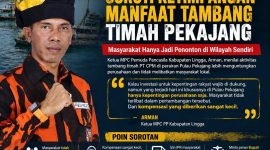 Ketua MPC PP Lingga Soroti Pertambangan Timah di Pulau Pekajang | Foto : Zonamu/Wandi