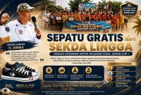 Sekda Lingga Gratiskan 40 Sepatu Pemenang Sapar Cup I | Foto : Zonamu/Ist