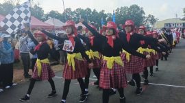 Atribut Unik dan Yel-yel Warnai Gerak Jalan Singkep | Foto : Zonamu/Ist