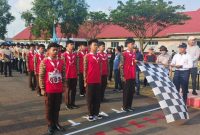 Peserta Gerak Jalan di Kecamatan Singkep | Foto : Zonamu/Wandi