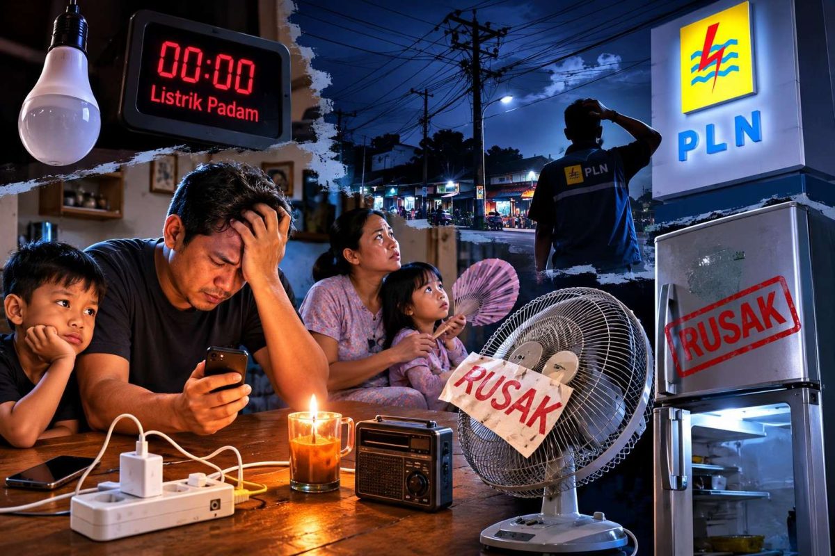 Ilustrasi listrik padam | Foto : Zonamu/AI