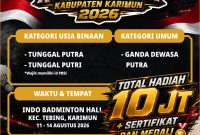 Polres Karimun Gelar Turnamen Bulutangkis Sambut HUT Kemerdekaan Republik Indonesia |Foto : Zonamu/Ist