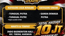 Polres Karimun Gelar Turnamen Bulutangkis Sambut HUT Kemerdekaan Republik Indonesia |Foto : Zonamu/Ist