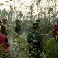 Sinergi TNI dan Tim Gabungan Padamkan Karhutla Bukit Langkap | Foto : Zonamu/Ist