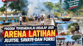 Pagoda Terbengkalai Disulap Jadi Arena Latihan Juijitsu, Savate dan Forki | Foto : Zonamu/Wandi