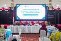 PT Timah Tbk menggelar Konsultasi Publik pembaruan Dokumen Rencana Induk Pengembangan dan Pemberdayaan Masyarakat (RIPPM) di Gedung Nasional Karimun, Kamis (3/9/2026) | Foto: Zonamu/Humas PT Timah