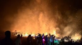 Potret Karhutla di wilayah Desa Setawa Singkep Barat, Lingga | Foto : Zonamu/Ist