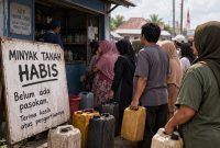 Ilustrasi kelangkaan Minyak Tanah | Foto : Zonamu/AI