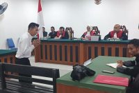Proses persidangan Zakaria alias Jaka Terdakwa pembunuh istri siri di Lingga | Foto : Wandi