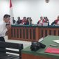 Proses persidangan Zakaria alias Jaka Terdakwa pembunuh istri siri di Lingga | Foto : Wandi