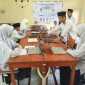 Empat siswa MTs Aqidatunnajin saat mengikuti ujian OMI Tingkat Provinsi Kepri | Foto : Zonamu/Ist