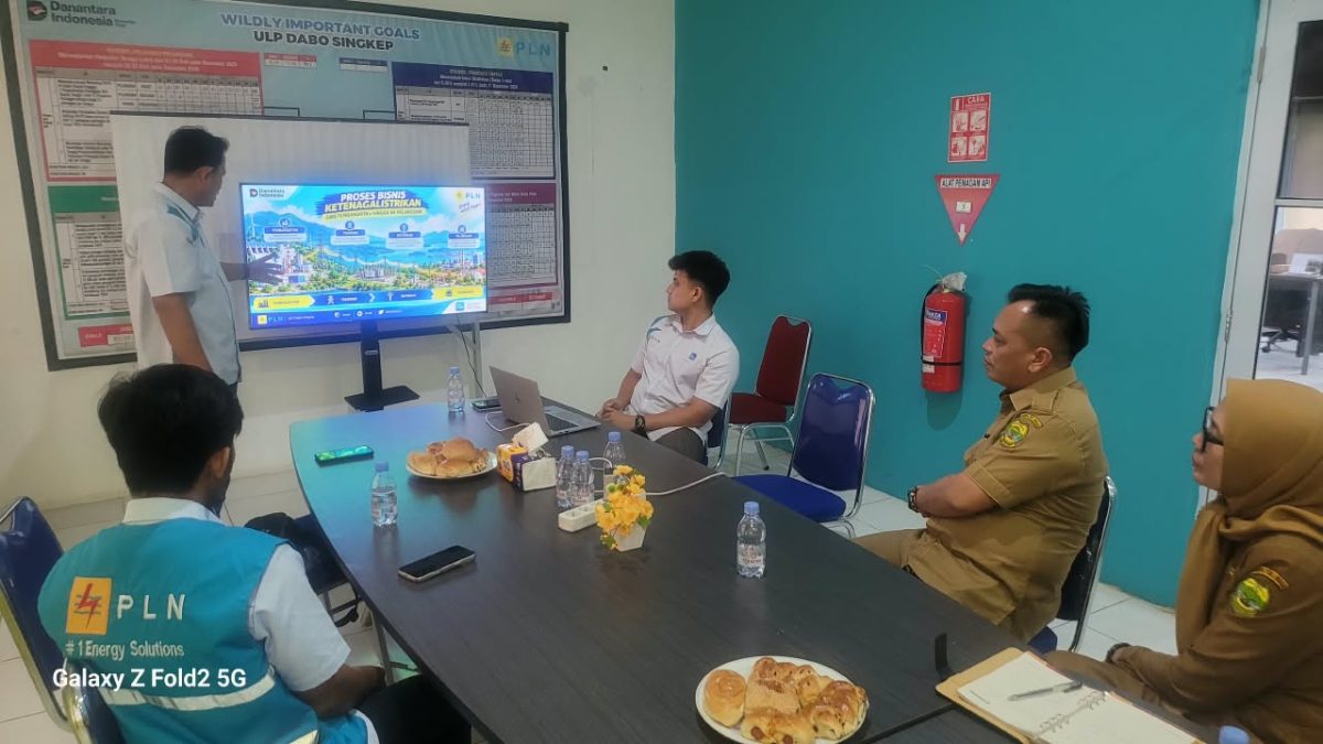 Kepala PLN Dabo Singkep saat menjelaskan kondisi listrik di Lingga kepada Bupati | Foto : Istimewa