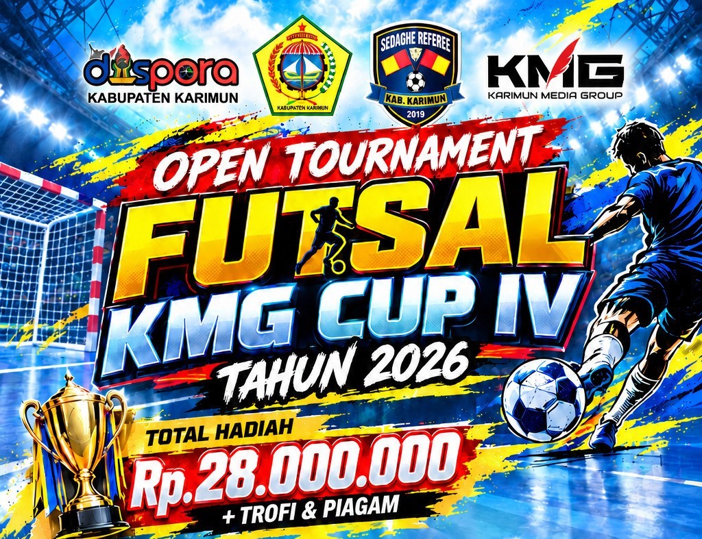 Flyer Open Tournament Futsal KMG CUP IV Tahun 2026 | Foto: Zonamu/Humas KMG